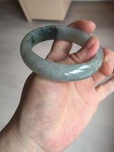 Load image into Gallery viewer, 53.7mm certificated Type A 100% Natural dark green gray black Jadeite Jade bangle S87-7052