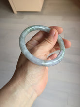 Load image into Gallery viewer, 57.4mm Certified Type A 100% Natural light green purple gray round cut Jadeite Jade bangle BQ60-6887