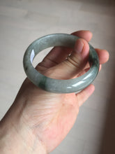 Load image into Gallery viewer, 53.7mm certificated Type A 100% Natural dark green gray black Jadeite Jade bangle S87-7052