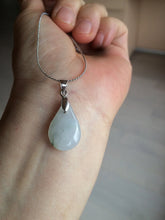 Load image into Gallery viewer, 100% natural icy watery green purple white type A jadeite jade water drop pendant necklace group BF18