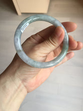 Load image into Gallery viewer, 57.4mm Certified Type A 100% Natural light green purple gray round cut Jadeite Jade bangle BQ60-6887