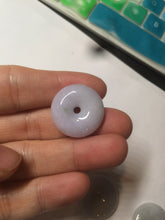 Load image into Gallery viewer, 100% Natural green/white/purple jadeite Jade Safety Guardian Button(donut) Pendant/worry stone AX29