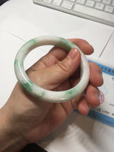 Load image into Gallery viewer, 57mm Certified Type A 100% Natural sunny green/white(白底青) Jadeite Jade bangle AY91-2805