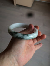 Load image into Gallery viewer, 60mm certified type A 100% Natural sunny green/dark green/white jadeite jade bangle BG25-1719