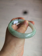 Load image into Gallery viewer, 55.7mm Certified type A 100% Natural icy watery sunny green Jadeite bangle AY25-1702