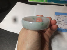 Load image into Gallery viewer, 52.2mm certified 100% natural Type A sunny green/white/purple jadeite jade bangle BK7-2419