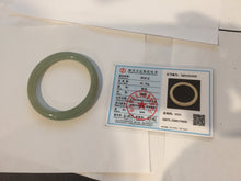 Load image into Gallery viewer, 52.5mm Certified 100% Natural icy waery light green/yellow/gray round cut nephrite jade bangle HN35-3599