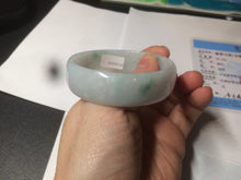Load image into Gallery viewer, 52.2mm certified 100% natural Type A sunny green/white/purple jadeite jade bangle BK7-2419