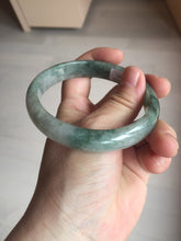 Load image into Gallery viewer, 60.5mm Certified Type A 100% Natural dark green/gray Jadeite Jade bangle S88-7057