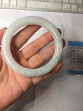 Load image into Gallery viewer, 57.8mm Certified Type A 100% Natural light green purple chubby round cut Jadeite bangle BS127-4027