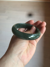Load image into Gallery viewer, 57.7mm certificated type A 100% Natural dark green/Jadeite Jade bangle S61-1098