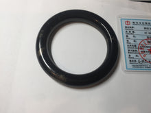 Load image into Gallery viewer, 56mm certified 100% Natural black meteorite chubby round cut nephrite bangle HN36-3600