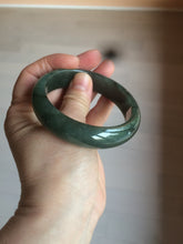 Load image into Gallery viewer, 57.7mm certificated type A 100% Natural dark green/Jadeite Jade bangle S61-1098