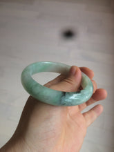 Load image into Gallery viewer, 55.7mm Certified type A 100% Natural icy watery sunny green Jadeite bangle AY25-1702