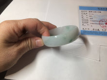 Load image into Gallery viewer, 52.2mm certified 100% natural Type A sunny green/white/purple jadeite jade bangle BK7-2419