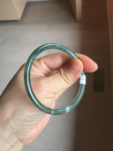 Load image into Gallery viewer, 53.8mm Certified Type A 100% Natural icy watery dark green/blue/gray with Guatemala slim round cut Jadeite bangle PJ29-5620