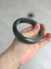 Load image into Gallery viewer, 57.7mm certificated type A 100% Natural dark green/Jadeite Jade bangle S61-1098