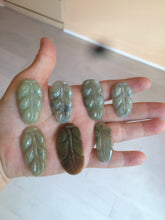 Load image into Gallery viewer, 100% natural type A yellow/purple jadeite jade leaf pendant necklace group AZ99