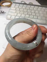 Load image into Gallery viewer, 54.5mm 100% natural type A icy watery light green/brown/black ice river with seaweed jadeite jade bangle Y154-5248
