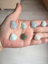Load image into Gallery viewer, 100% Natural type A green/white small happy buddha jadeite Jade pendant necklace group BP111