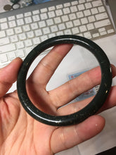 Load image into Gallery viewer, 64mm 100% Natural Dark Green/Black Meteorite Starry Night Sky Galaxy round cut Nephrite Bangle HK1-0552