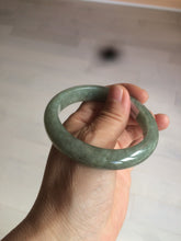 Load image into Gallery viewer, 54.6mm Certified 100% natural Type A green/gray jadeite jade bangle AE67-2865