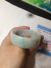 Load image into Gallery viewer, 52.3mm certified 100% natural Type A sunny green/white/purple jadeite jade bangle BK8-2423