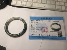 Load image into Gallery viewer, 56.6mm certified 100% natural Type A dark green(油青) gray round cut jadeite jade bangle H164-6009