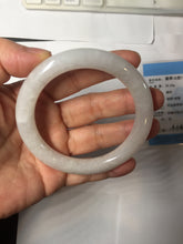 Load image into Gallery viewer, 56mm Certified Type A 100% Natural light purple white round cut Jadeite bangle BS128-4024