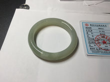 Load image into Gallery viewer, 51mm Certified 100% Natural icy waery light green/yellow/gray nephrite jade bangle HN37-3595