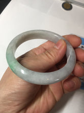 Load image into Gallery viewer, 55.2mm Certified Type A 100% Natural sunny green/light purple Jadeite Jade bangle BM27-0795