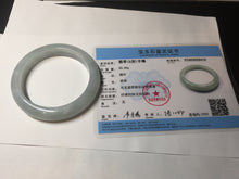 Load image into Gallery viewer, 55.2mm Certified Type A 100% Natural light green Jadeite Jade bangle E91-9415