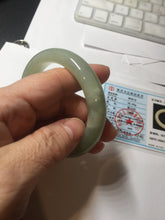 Load image into Gallery viewer, 51mm Certified 100% Natural icy waery light green/yellow/gray nephrite jade bangle HN37-3595