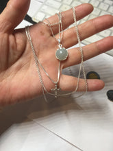 Load image into Gallery viewer, 100% natural Type A green blue Jadeite Bead & Cross Layered pendant Necklace PD166