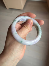 Load image into Gallery viewer, 54.4mm certified 100% natural Type A light purple with sunny green flying flowers jadeite jade bangle BL105-8717