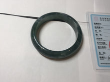 Load image into Gallery viewer, 56.2mm Certified Type A 100% Natural icy watery dark green/blue/gray/black Guatemala Jadeite bangle BH232-0259