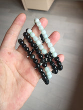 Load image into Gallery viewer, 7.3-8mm for size 56-70mm 100% natural white/black/blue/green/brown(Mocui) jadeite jade beads bracelet PB224