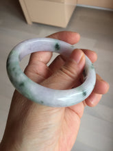 Load image into Gallery viewer, 54.4mm certified 100% natural Type A light purple with sunny green flying flowers jadeite jade bangle BL105-8717
