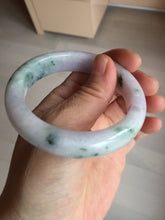 Load image into Gallery viewer, 54.4mm certified 100% natural Type A light purple with sunny green flying flowers jadeite jade bangle BL105-8717