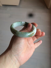 Load image into Gallery viewer, 54mm certified 100% natural Type A green/dark green/white/brown jungle camouflage color jadeite jade bangle BG22-1726