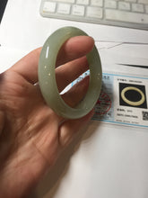 Load image into Gallery viewer, 51mm Certified 100% Natural icy waery light green/yellow/gray nephrite jade bangle HN37-3595