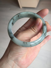 Load image into Gallery viewer, 54.5mm certified 100% natural icy watery light green with dark green flying flowers jadeite jade bangle S90-7079