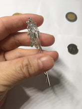 Load image into Gallery viewer, 100% natural Type A sunny green red white Jadeite Bead flower hair clip PD167