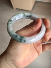 Load image into Gallery viewer, 54.4mm certified 100% natural Type A light purple with sunny green flying flowers jadeite jade bangle BL105-8717