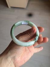 Load image into Gallery viewer, 54mm certified 100% natural Type A green/dark green/white/brown jungle camouflage color jadeite jade bangle BG22-1726