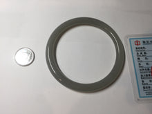 Load image into Gallery viewer, 59.4mm Certified 100% Natural gray black(灰冰) flat round cut nephrite jade bangle HN38-3593