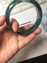 Load image into Gallery viewer, 56.2mm Certified Type A 100% Natural icy watery dark green/blue/gray/black Guatemala Jadeite bangle BH232-0259