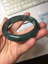 Load image into Gallery viewer, 56.2mm Certified Type A 100% Natural icy watery dark green/blue/gray/black Guatemala Jadeite bangle BH232-0259