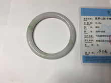 Load image into Gallery viewer, 56mm Certified Type A 100% Natural light green purple(春带彩) round cut jadeite Jade bangle AA81-4938