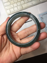 Load image into Gallery viewer, 56.2mm Certified Type A 100% Natural icy watery dark green/blue/gray/black Guatemala Jadeite bangle BH232-0259
